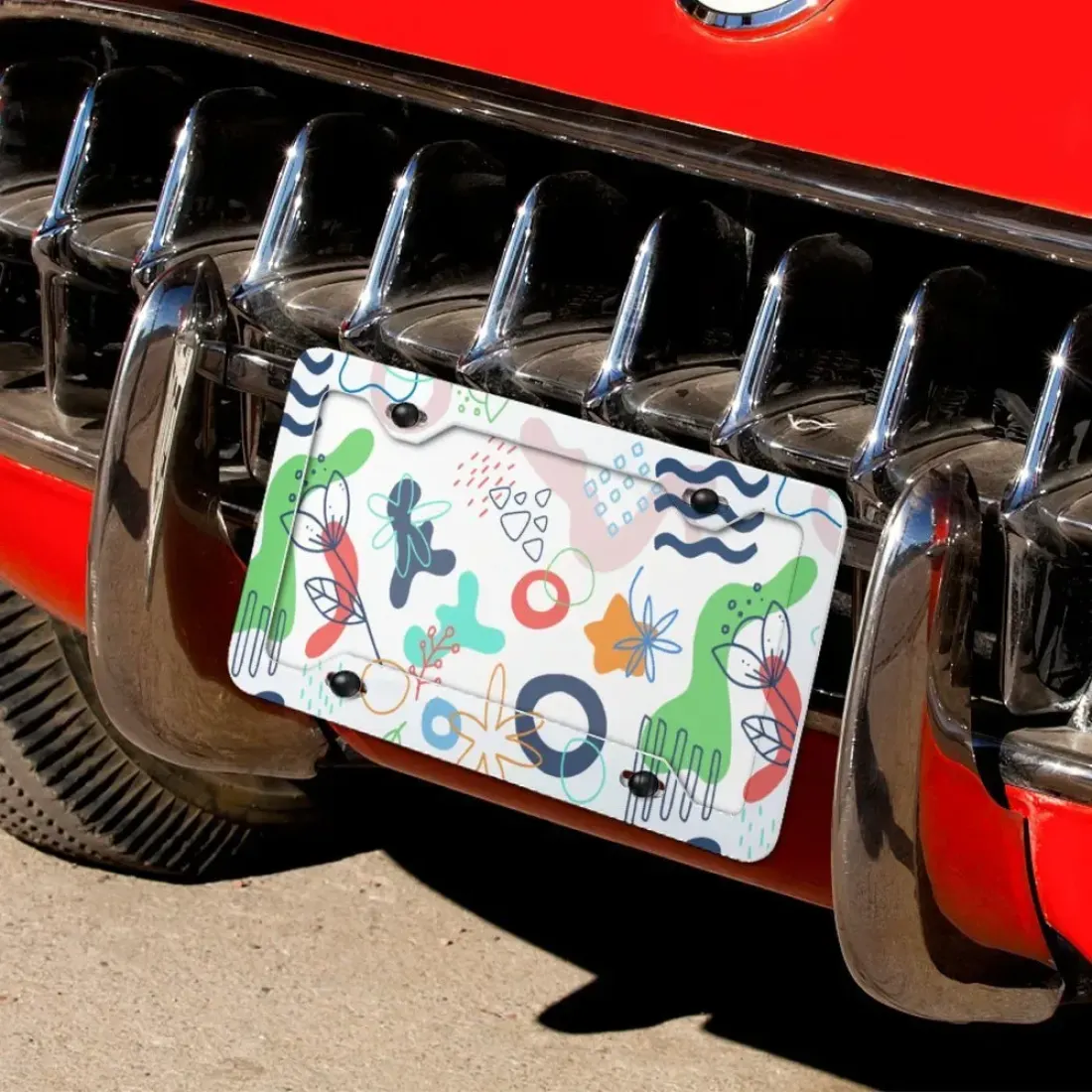 License Plate & Frame Set - 4 Slotted Holes
