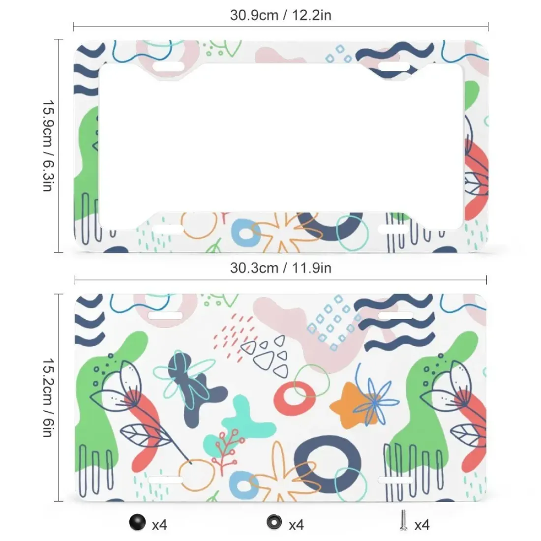 License Plate & Frame Set - 4 Slotted Holes — photo 2