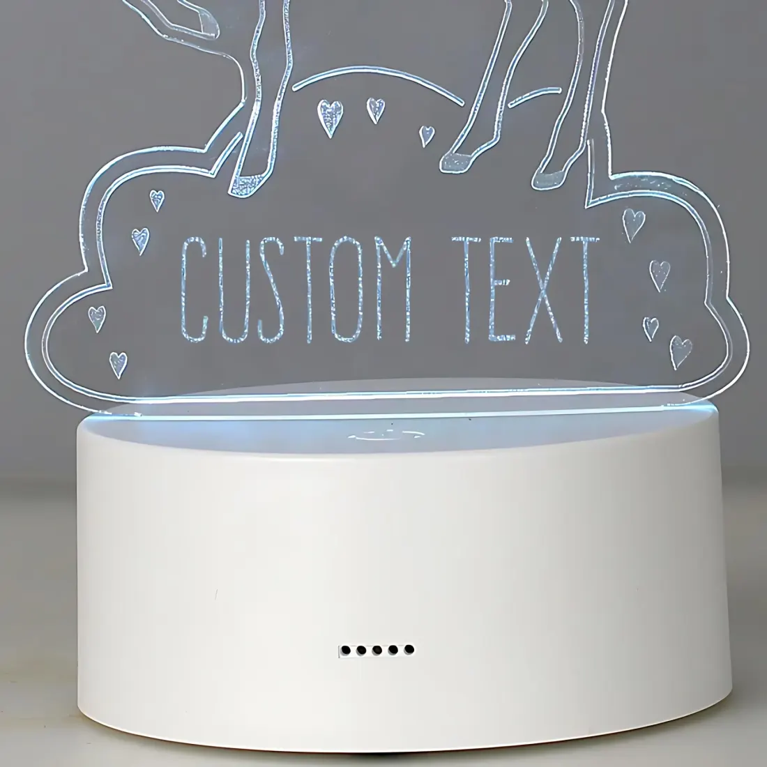 Personalised Unicorn LED Night Light, Colour Changing Engraved Lamp — photo 2
