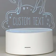 Personalised Unicorn LED Night Light, Colour Changing Engraved Lamp thumbnail 2
