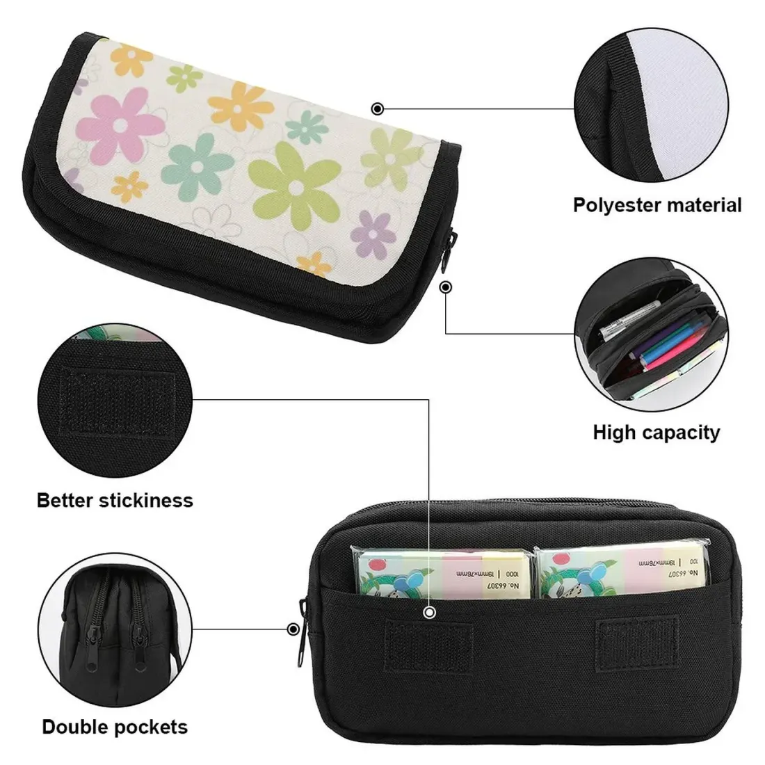Personalized Photo Pencil Case, Double Layer Zipper Pouch for School and Office — photo 5