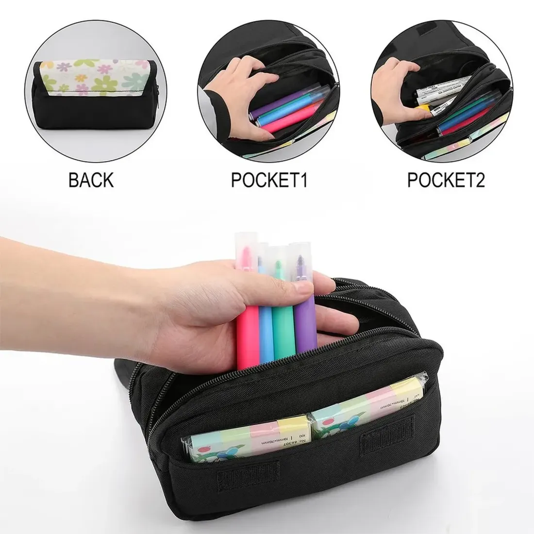 Personalized Photo Pencil Case, Double Layer Zipper Pouch for School and Office — photo 6