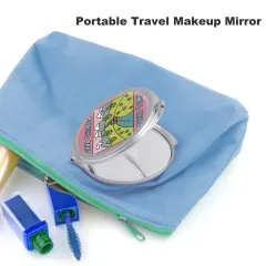 Personalized Compact Mirror with Your Photo, Folding Travel Makeup Mirror Gift thumbnail 2