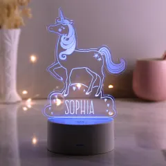 Personalised Unicorn LED Night Light, Colour Changing Engraved Lamp thumbnail 4