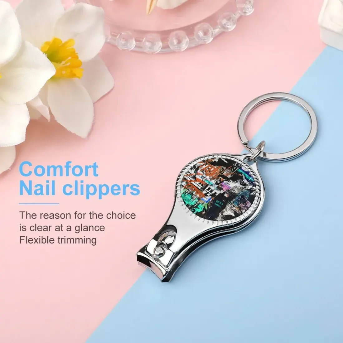 Custom Nail Clipper Keychain with Photo, Bottle Opener and Nail File