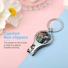 Custom Nail Clipper Keychain with Photo, Bottle Opener and Nail File thumbnail 1