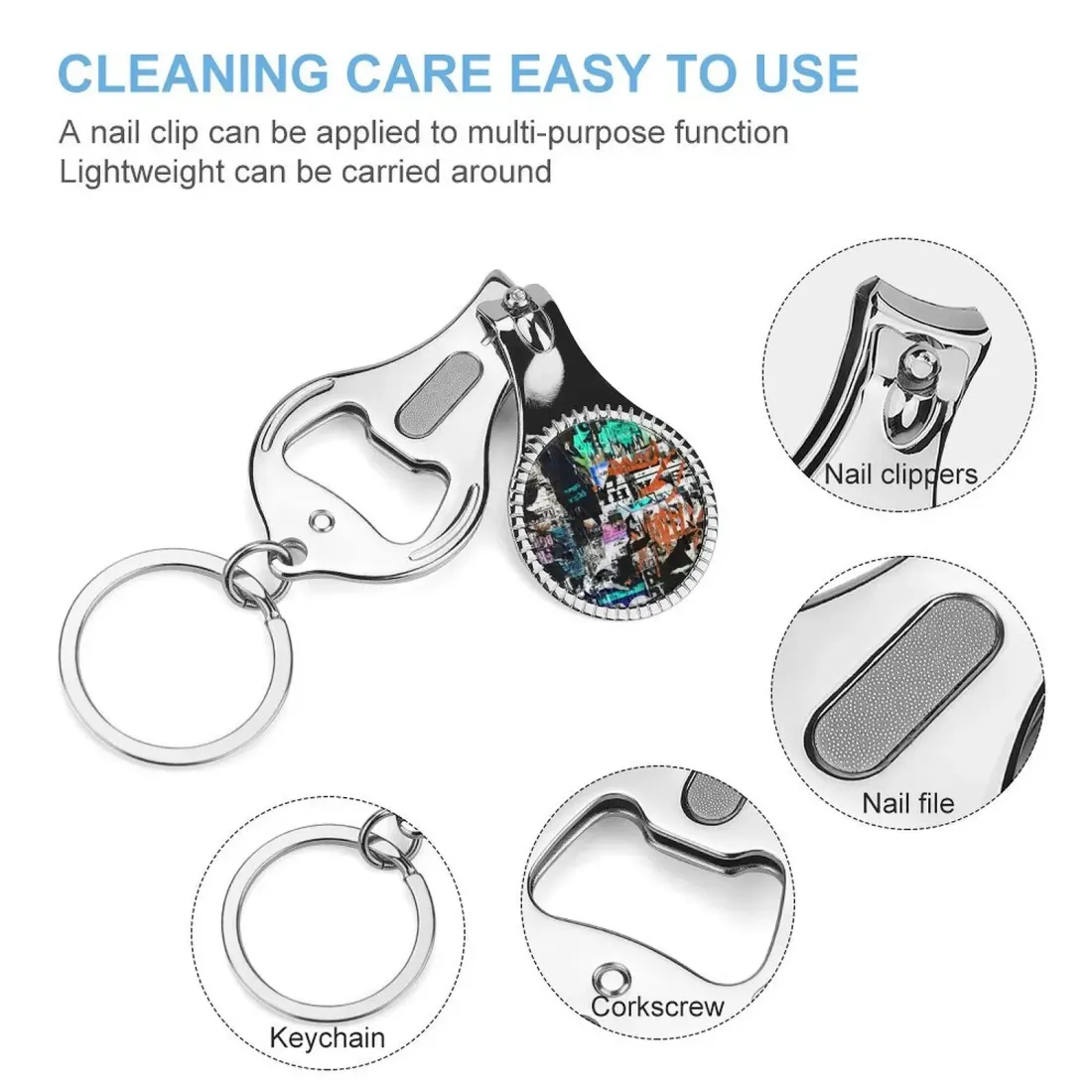 Custom Nail Clipper Keychain with Photo, Bottle Opener and Nail File — photo 5