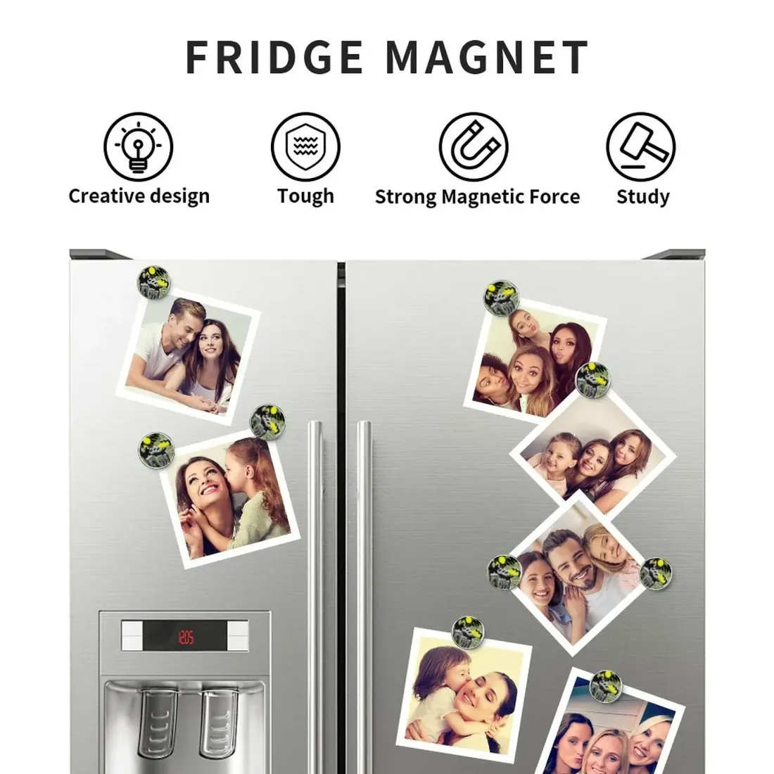 Custom Photo Fridge Magnet, Round 2 Inch Personalized Gift for Home or Office — photo 2