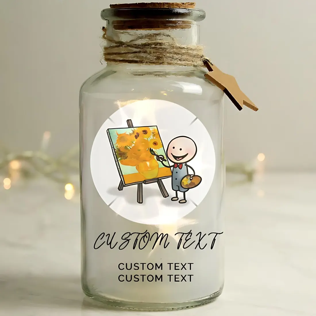 Personalised Photo Upload LED Glass Jar, Custom Text Engraved Memory Light Gift — photo 2