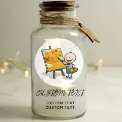 Personalised Photo Upload LED Glass Jar, Custom Text Engraved Memory Light Gift thumbnail 2