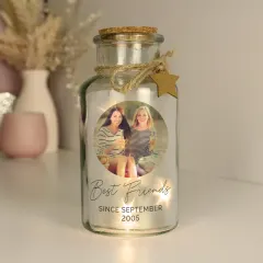 Personalised Photo Upload LED Glass Jar, Custom Text Engraved Memory Light Gift thumbnail 3