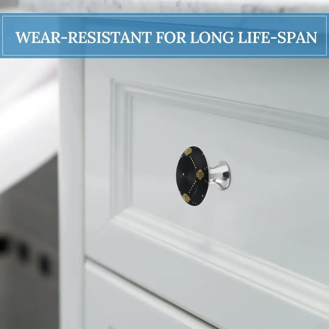 Personalized Drawer Knobs, Set of 2 Custom Printed Cabinet Pulls with Screws — photo 2