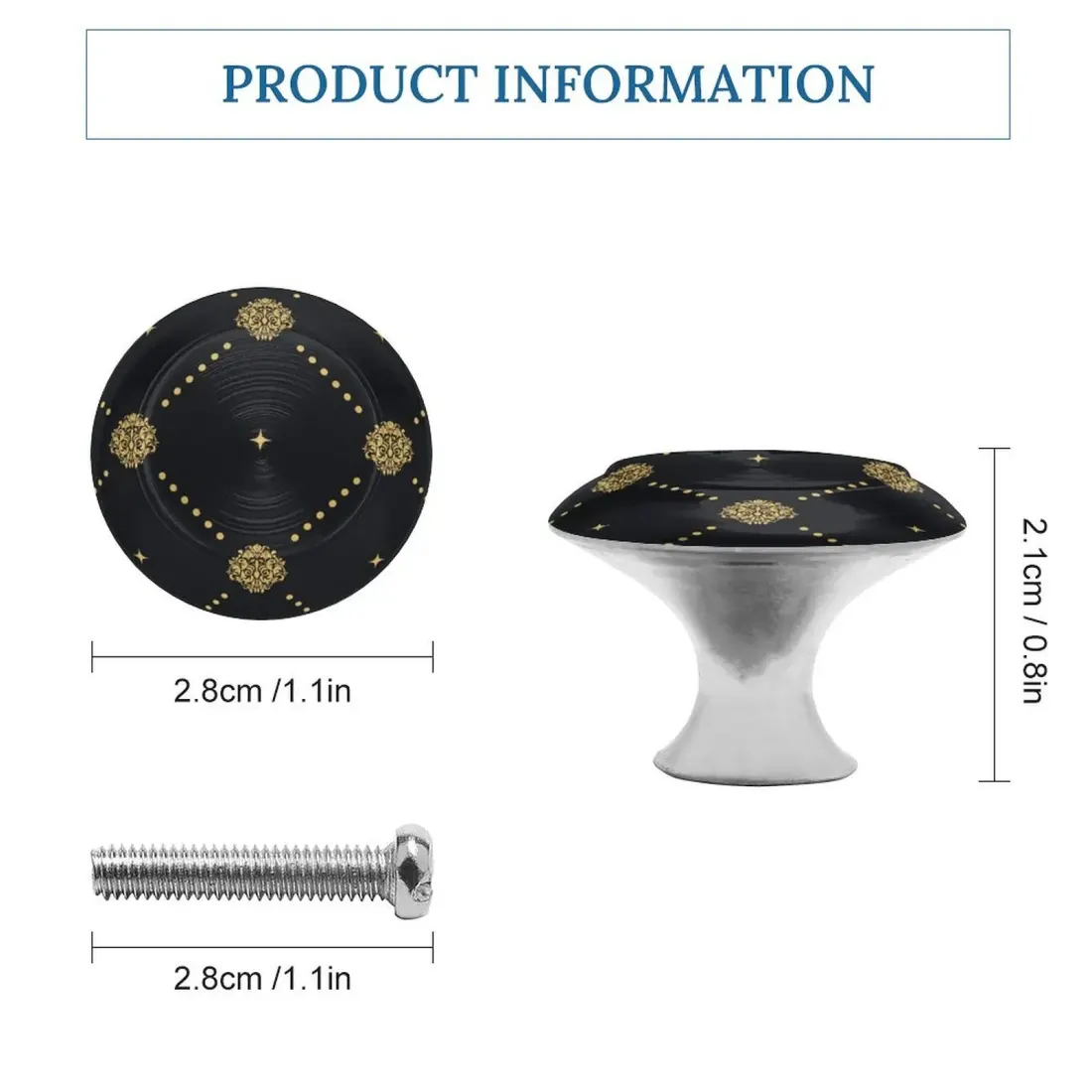 Personalized Drawer Knobs, Set of 2 Custom Printed Cabinet Pulls with Screws — photo 3