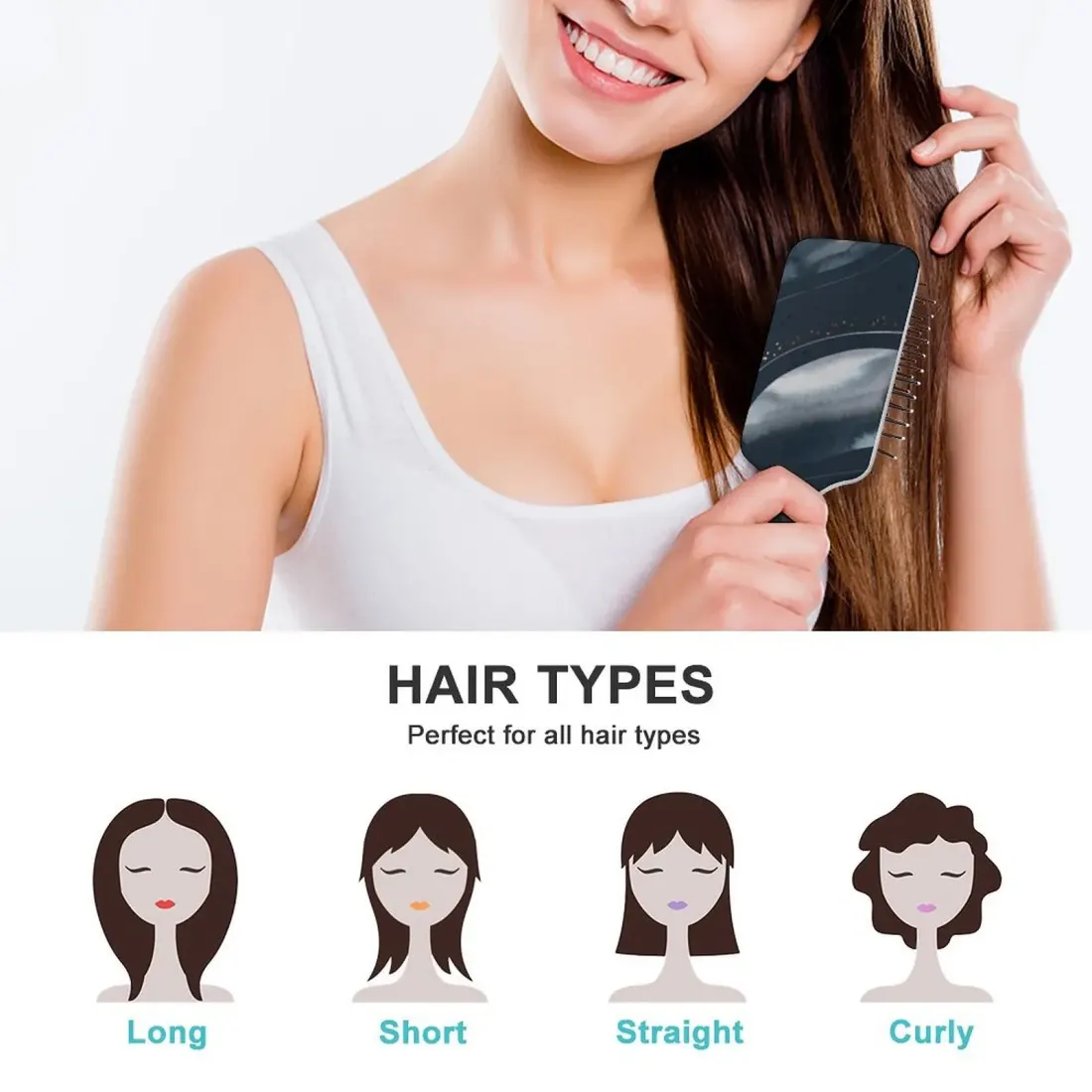 Personalized Paddle Hair Brush with Air Cushion, Add Your Photo or Text — photo 3