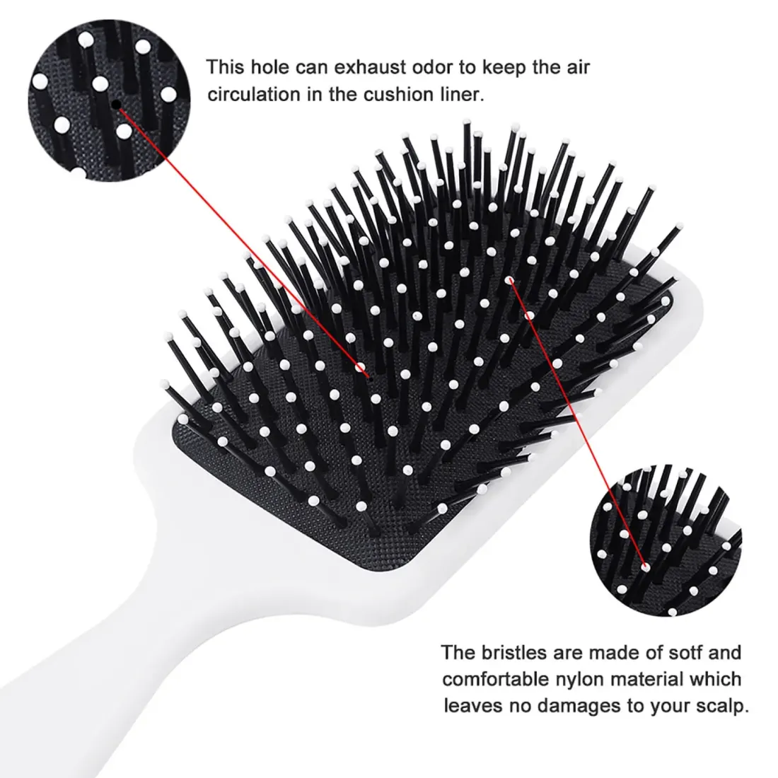 Personalized Paddle Hair Brush with Air Cushion, Add Your Photo or Text — photo 4