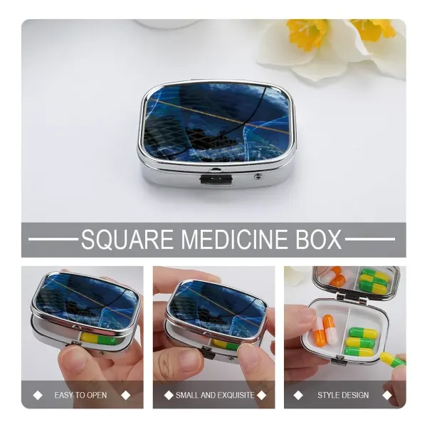 Custom Photo Pill Box, Metal Pill Case with Two Compartments, Made to Order