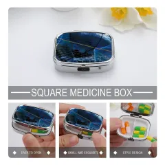 Custom Photo Pill Box, Metal Pill Case with Two Compartments, Made to Order thumbnail 1