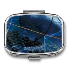 Custom Photo Pill Box, Metal Pill Case with Two Compartments, Made to Order thumbnail 3