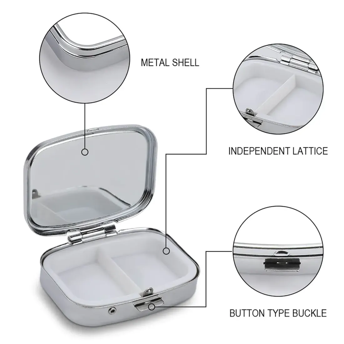 Custom Photo Pill Box, Metal Pill Case with Two Compartments, Made to Order — photo 5