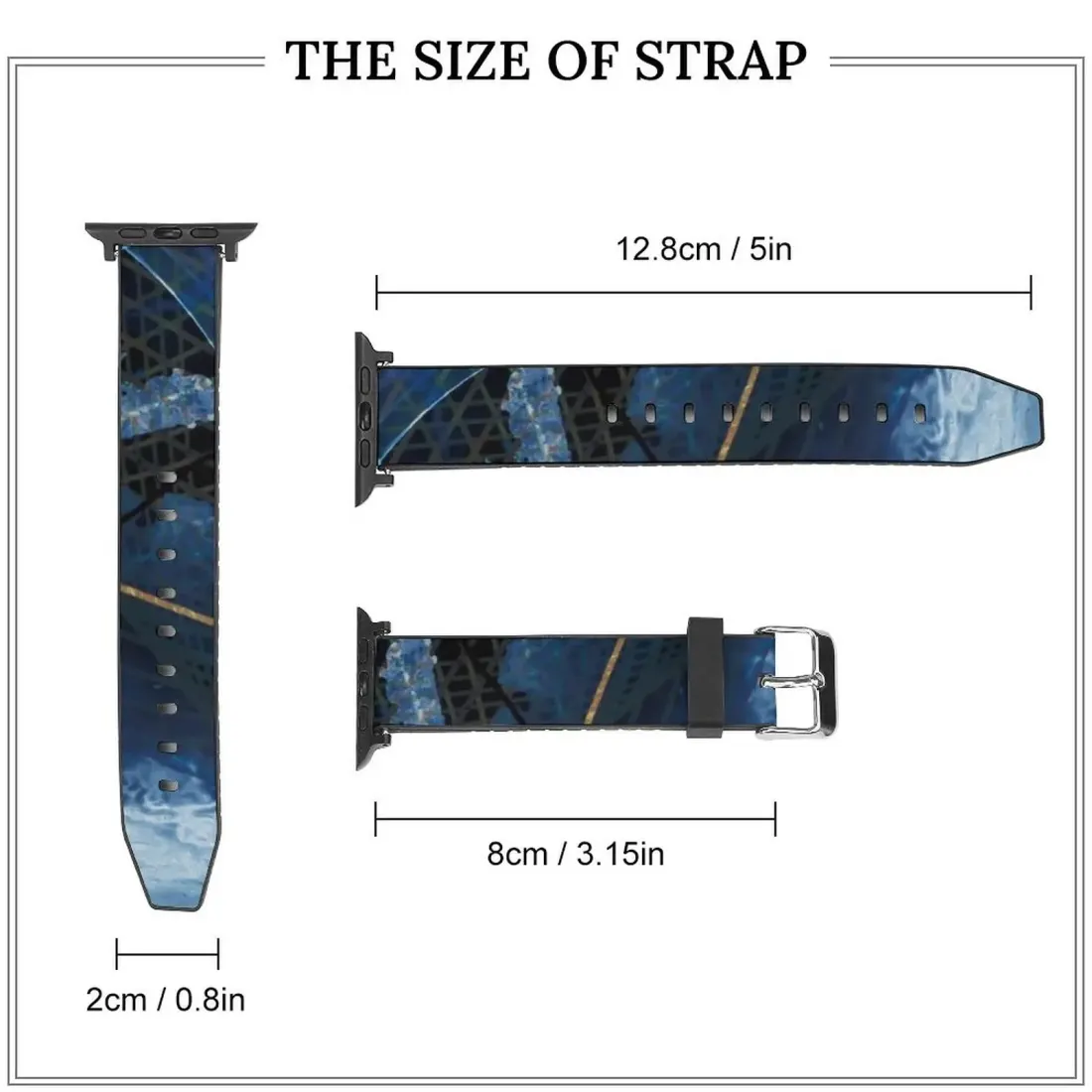 Custom Photo Watch Band, Personalized PU Leather Strap for 38mm 40mm Watches — photo 4