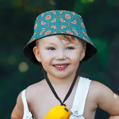 Custom Kids Bucket Hat with Chin Strap, All Over Print Summer Sun Hat thumbnail 1