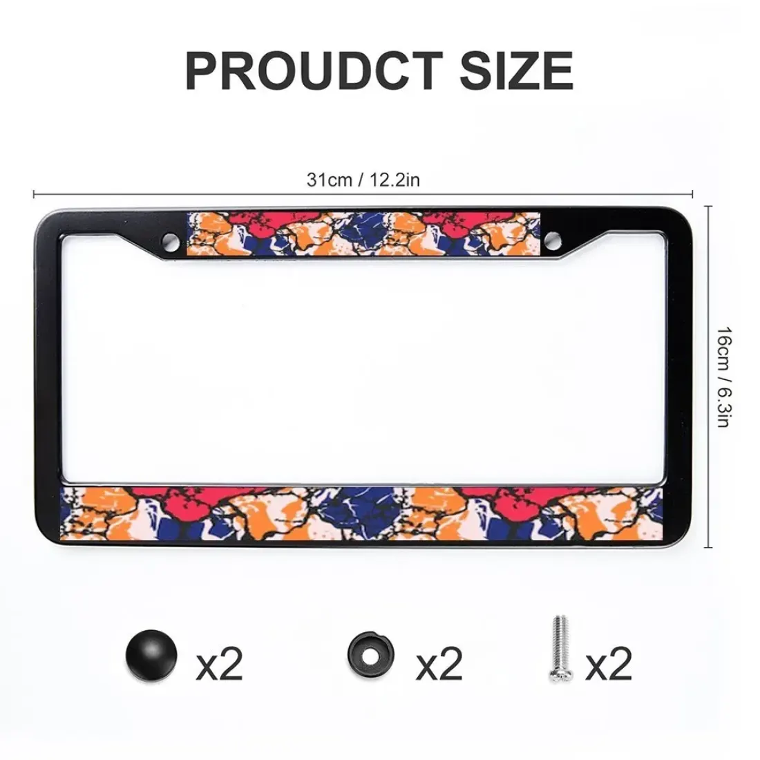 License Plate Frame Black/Sliver 16 cm x 31 cm — photo 2