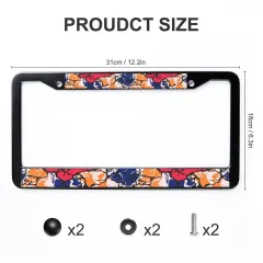 License Plate Frame Black/Sliver 16 cm x 31 cm thumbnail 2