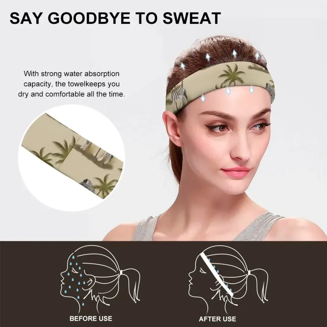 Custom Sports Sweatband with Your Own Design, Moisture Wicking Workout Headband — photo 4