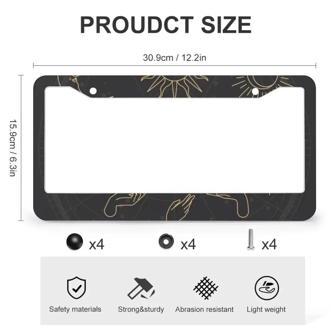 License Plate Frame 15.9 cm x 30.9 cm (2 Pieces) — photo 6