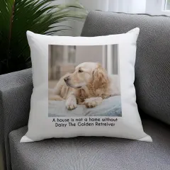 Personalised Photo Upload Cushion, Custom Text Engraved Gift, Family Keepsake thumbnail 5