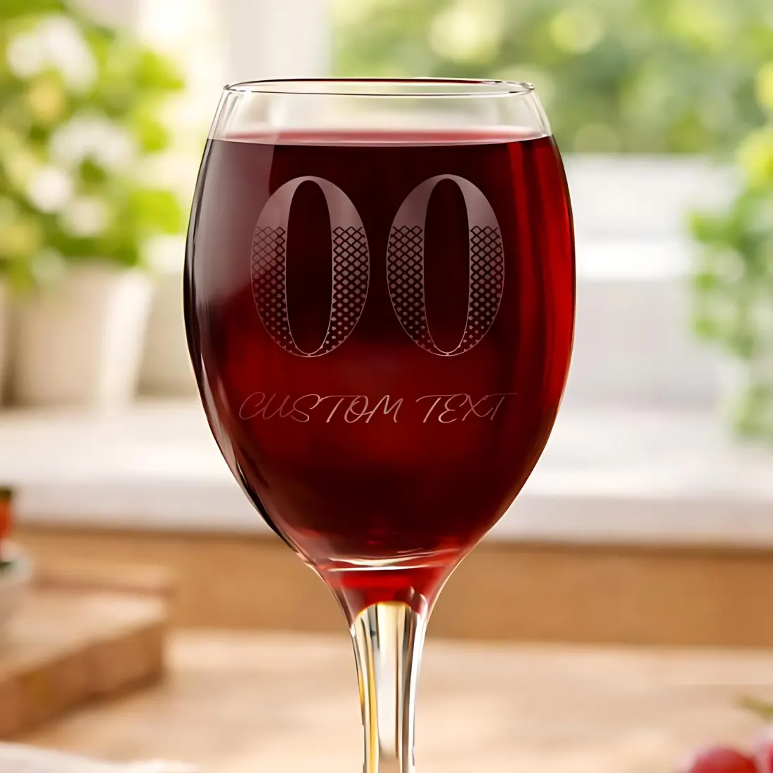 Personalised Big Age Wine Glass, Custom Name and Age Engraved Birthday Keepsake — photo 2