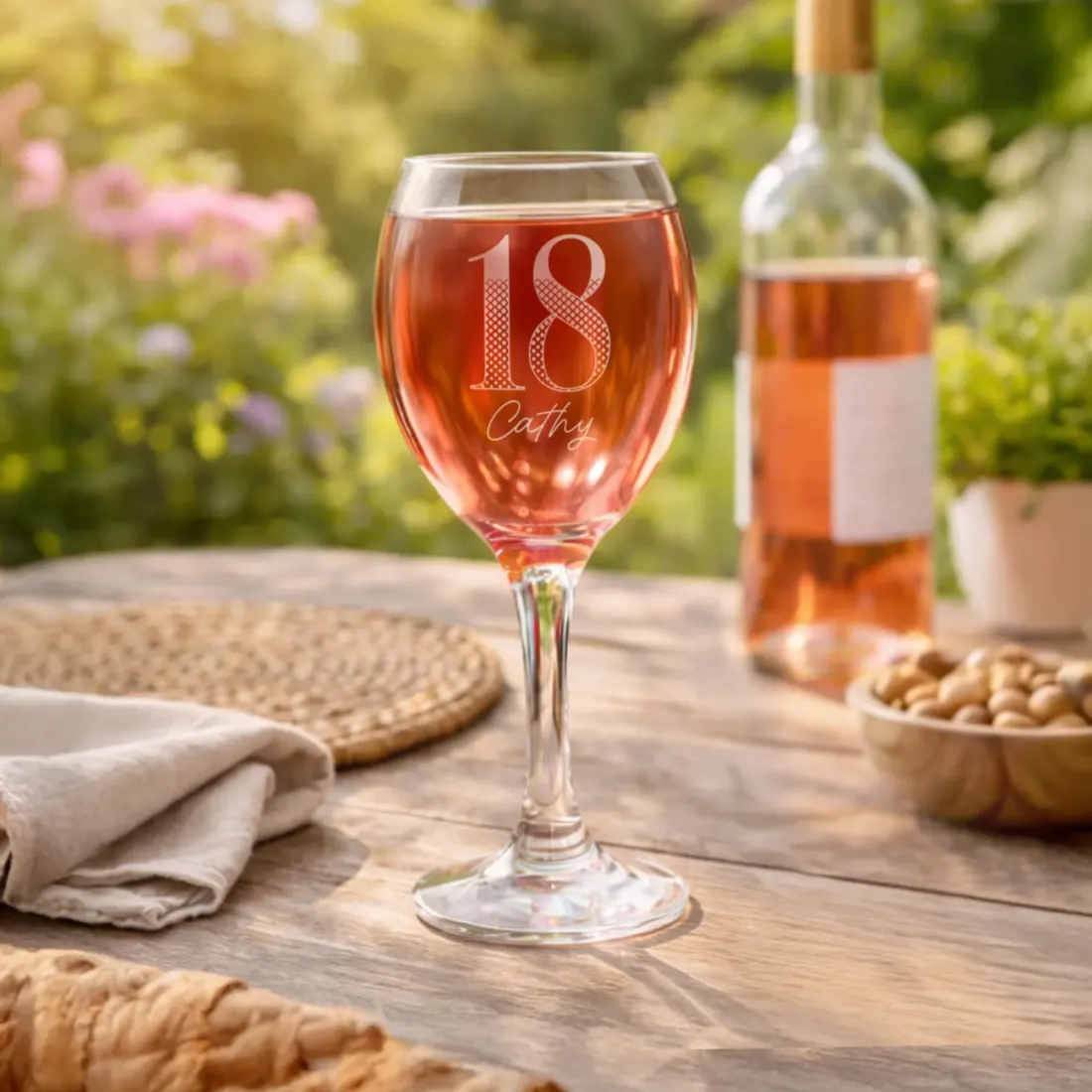 Personalised Big Age Wine Glass, Custom Name and Age Engraved Birthday Keepsake — photo 4