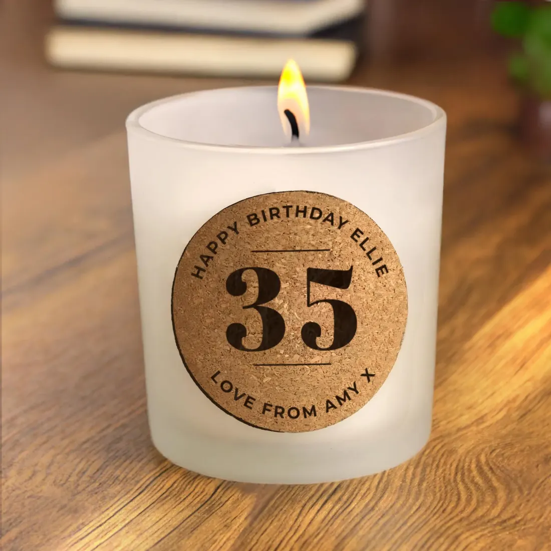 Personalised Birthday Candle Jar, Custom Cork Label Milestone Age Gift — photo 3