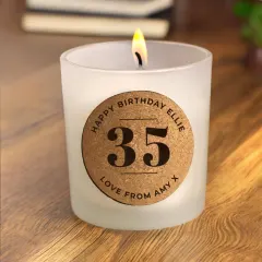 Personalised Birthday Candle Jar, Custom Cork Label Milestone Age Gift thumbnail 3