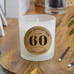 Personalised Birthday Candle Jar, Custom Cork Label Milestone Age Gift thumbnail 4
