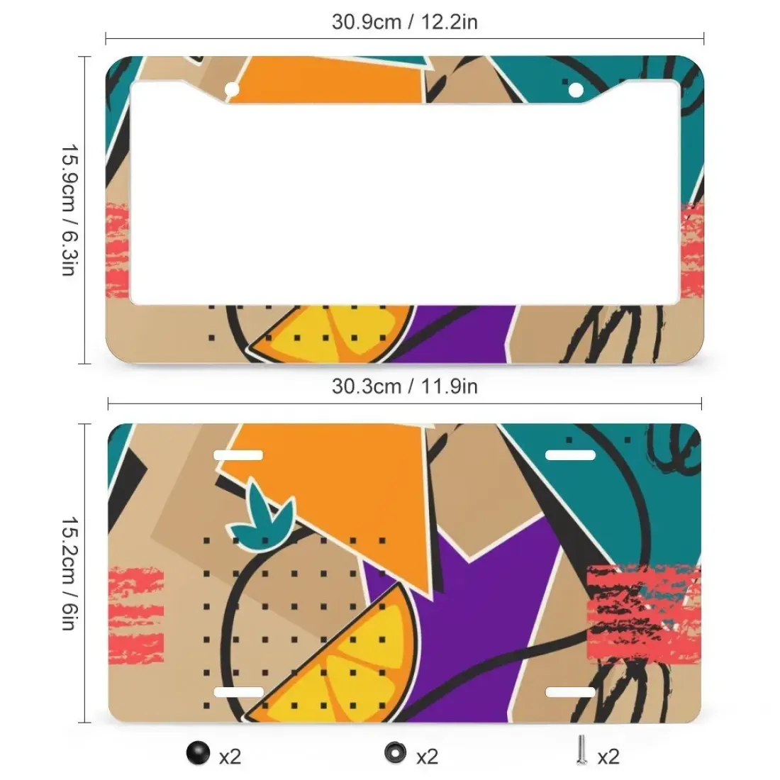 License Plate & Frame Set - 4 Round Holes — photo 2