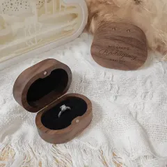 Custom Oval Wooden Ring Box thumbnail 1