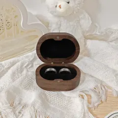 Custom Oval Wooden Ring Box thumbnail 2