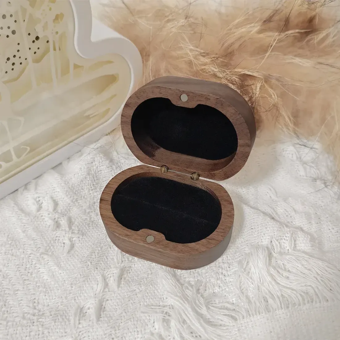 Custom Oval Wooden Ring Box — photo 3