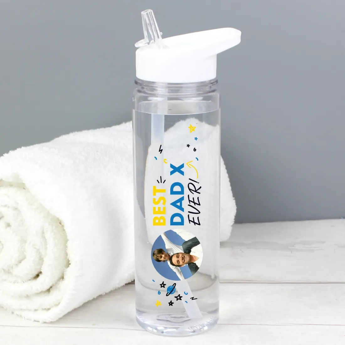 Personalised Photo Upload Water Bottle, Custom Text and Photo Upload Water Bottle Gift with Straw Lid — photo 4