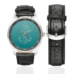Men's Casual Leather Strap Watch (Model 211) thumbnail 1