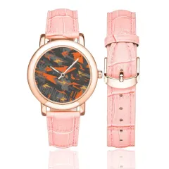 Women's Rose Gold-plated Leather Strap Watch (Model 201) thumbnail 1
