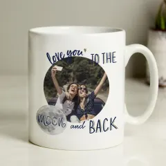 Personalised Photo Mug, To The Moon and Back Engraved Custom Gift thumbnail 4