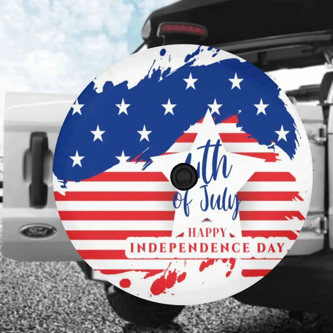Spare Tire Cover with Backup Camera Hole (Medium)