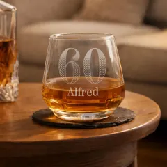 Personalised Big Age Tumbler, Engraved Birthday Whisky Glass, Custom Name Gift thumbnail 1