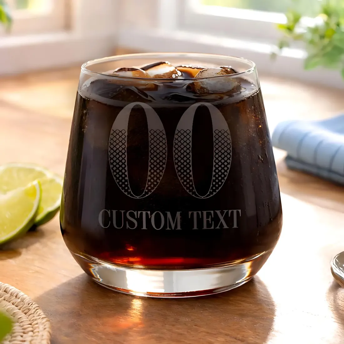 Personalised Big Age Tumbler, Engraved Birthday Whisky Glass, Custom Name Gift — photo 3