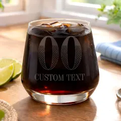 Personalised Big Age Tumbler, Engraved Birthday Whisky Glass, Custom Name Gift thumbnail 3