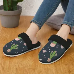 Women's Faux Fur Trim Indoor Slippers thumbnail 1