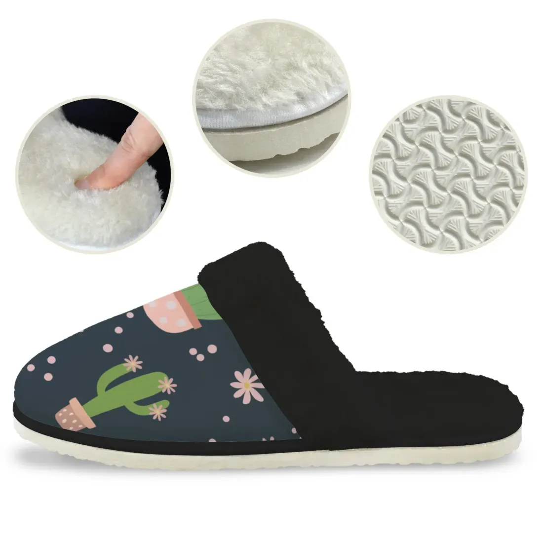 Women's Faux Fur Trim Indoor Slippers — photo 4