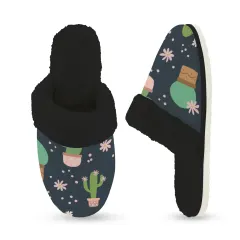 Women's Faux Fur Trim Indoor Slippers thumbnail 5